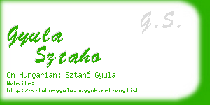 gyula sztaho business card