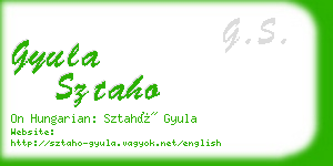 gyula sztaho business card